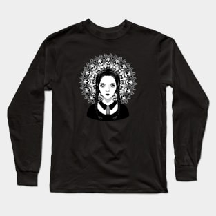 Gothic girl with skulls Long Sleeve T-Shirt